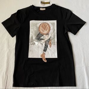 NEW Ottoman black graphic tee style 6940 size medium Cowboy Ranchhand